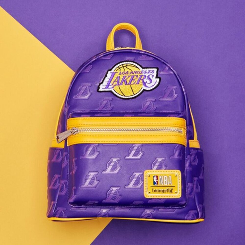Loungefly LA Lakers NBA Purple and Yellow Mini Backpack